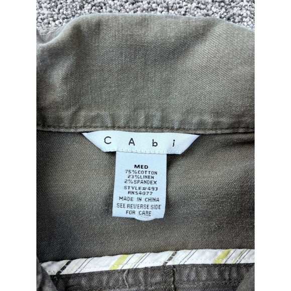 Cabi Womens Military Style Button-Up Jacket Medium Army Green - Picture 3 of 9